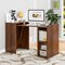 Costway Extendable Computer Desk Reversible Study Writing Desk w/ Mobile Shelves Natural/Brown